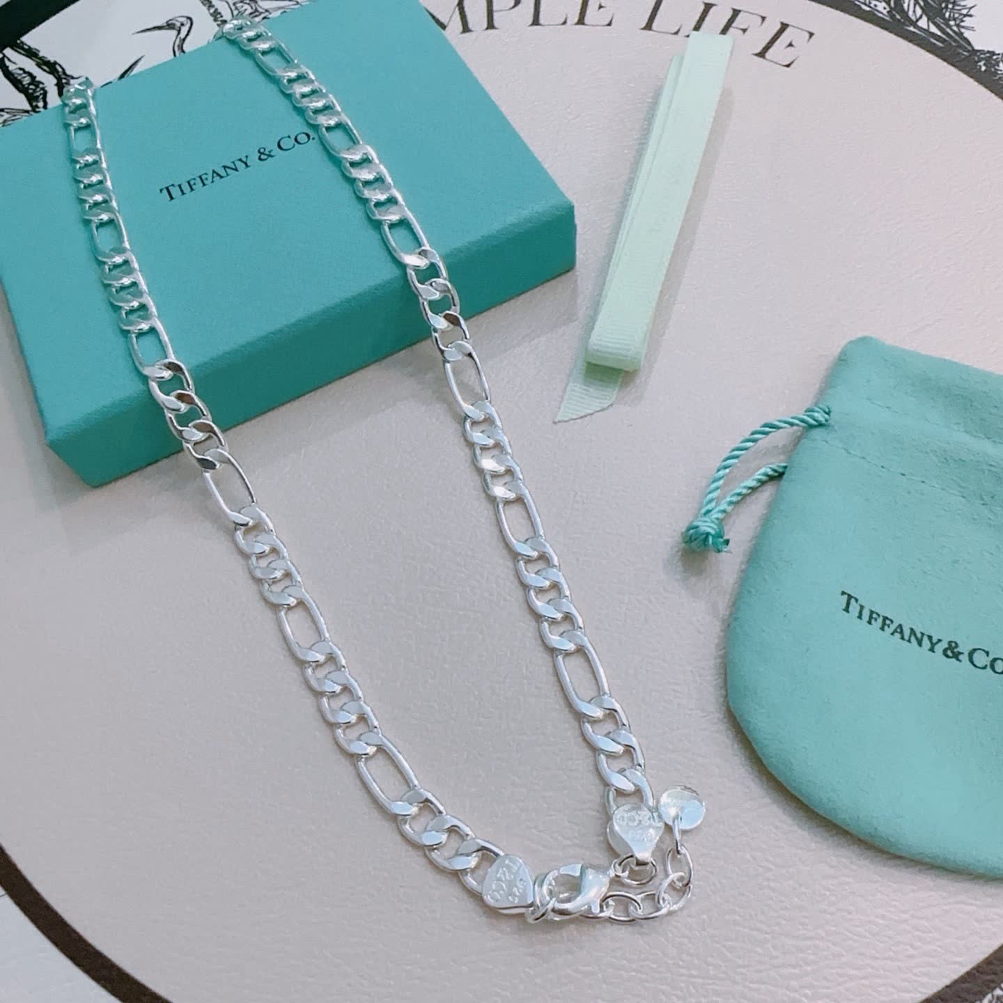 Tiffany & Co. Sterling Silver Figaro Chain Necklace